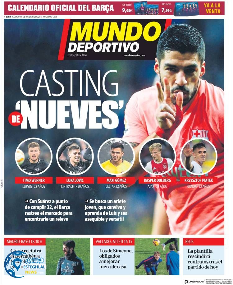 روزنامه ورزشی موندو دپورتیوو شنبه 24 آذر 1397