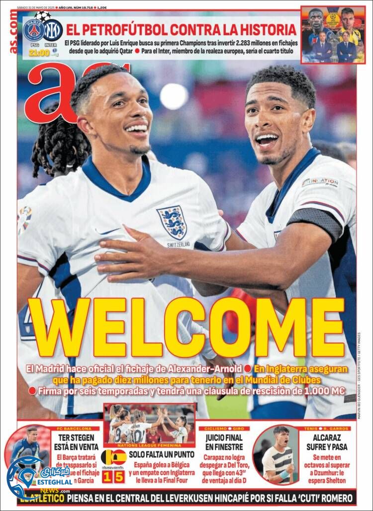 روزنامه ورزشی آ اس شنبه 10 خرداد 1404 