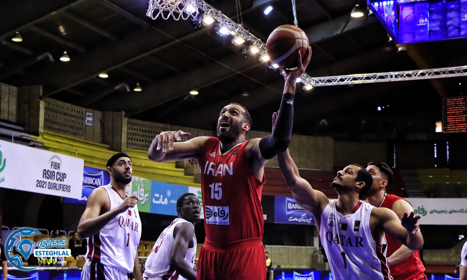 دیدار تیم های ملی بسکتبال ایران و قطر