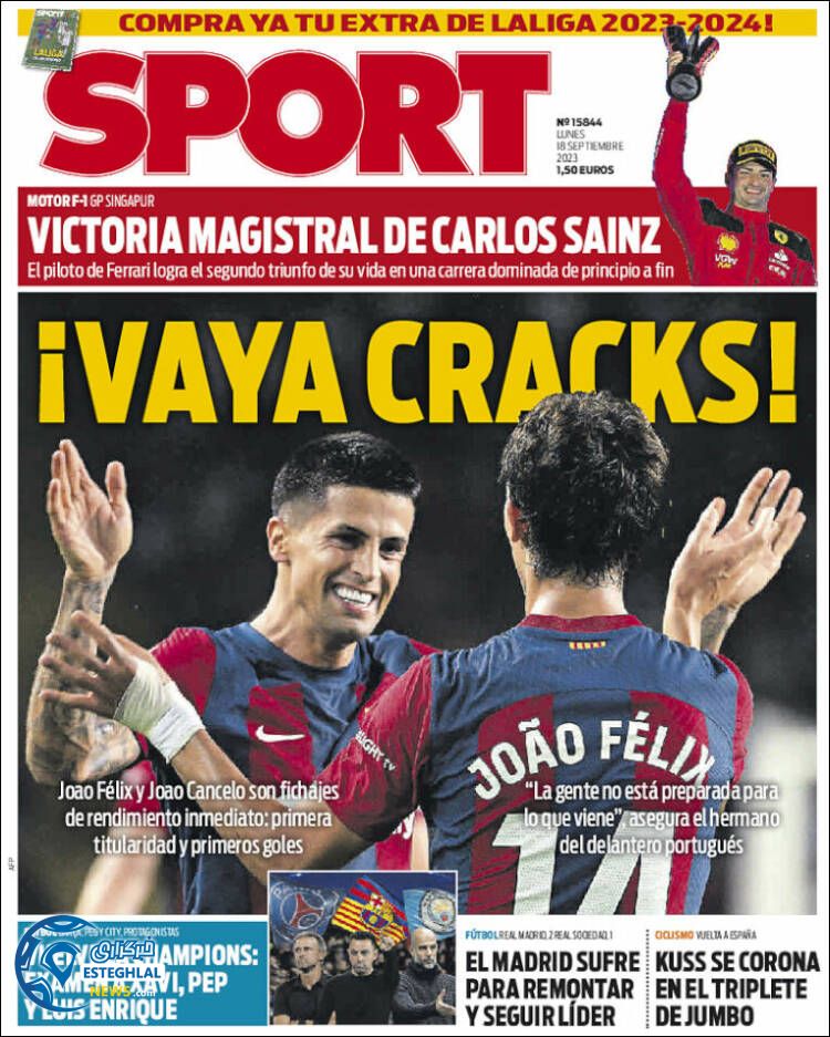 روزنامه ورزشی اسپورت دوشنبه 27 شهریور 1402 