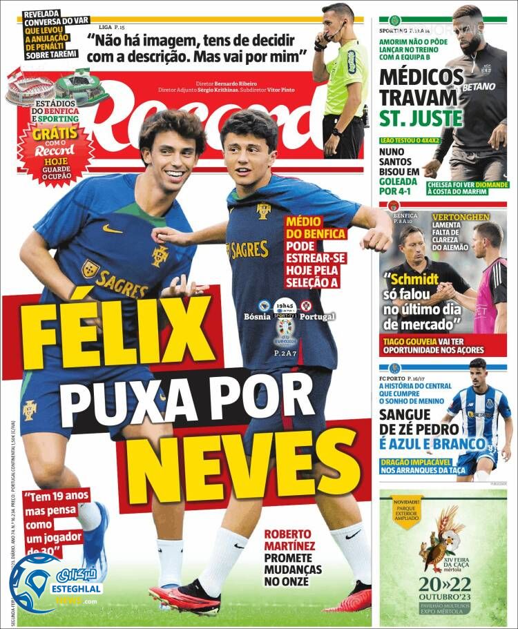 روزنامه ورزشی رکورد دوشنبه 24 مهر 1402 