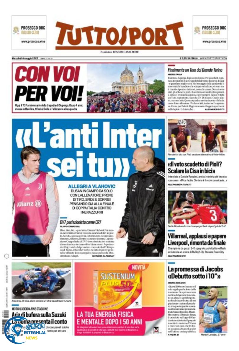 روزنامه ورزشی توتو اسپورت چهارشنبه 14 اردیبهشت 1401