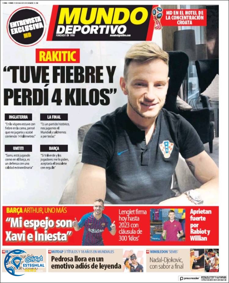 روزنامه ورزشی موندو دپورتیوو جمعه 22 تیر 1397