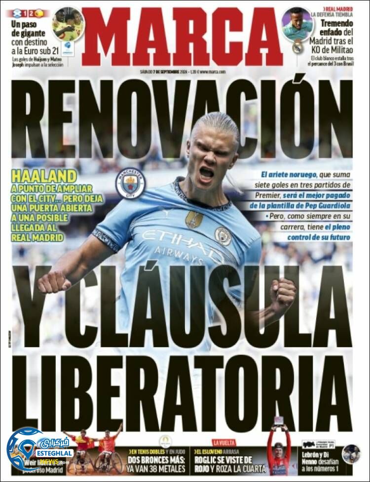 روزنامه ورزشی مارکا شنبه 17 شهریور 1403 