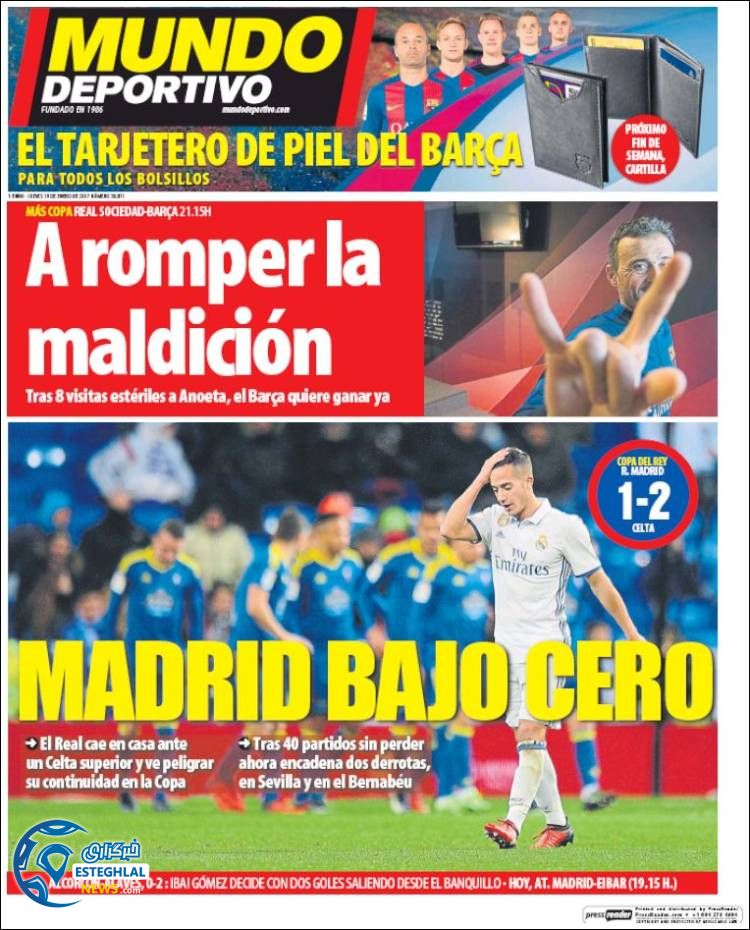 روزنامه های ورزشی جهان 30 دی