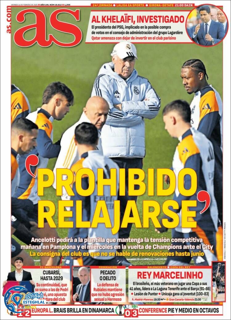 روزنامه  ورزشی آ اس جمعه 26 بهمن 1403 