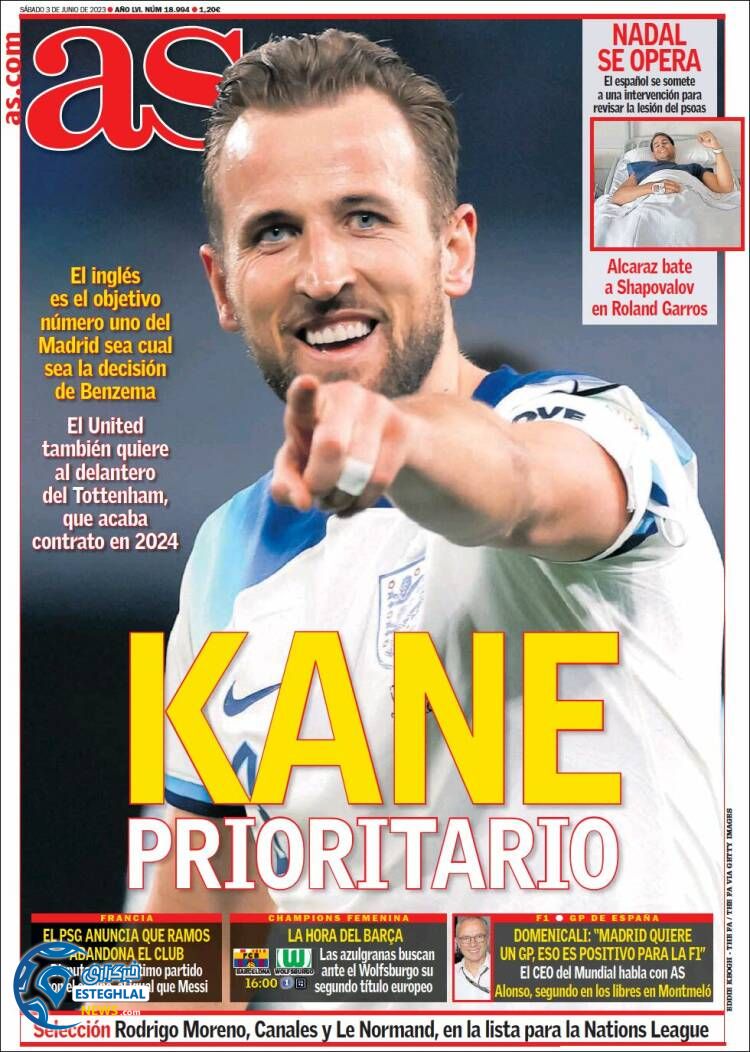 روزنامه ورزشی آ اس شنبه 13 خرداد 1402