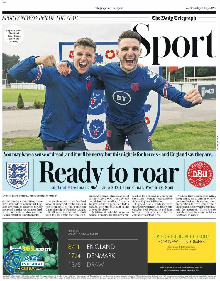 روزنامه ورزشی تلگراف اسپورت چهارشنبه 16 تیر 1400