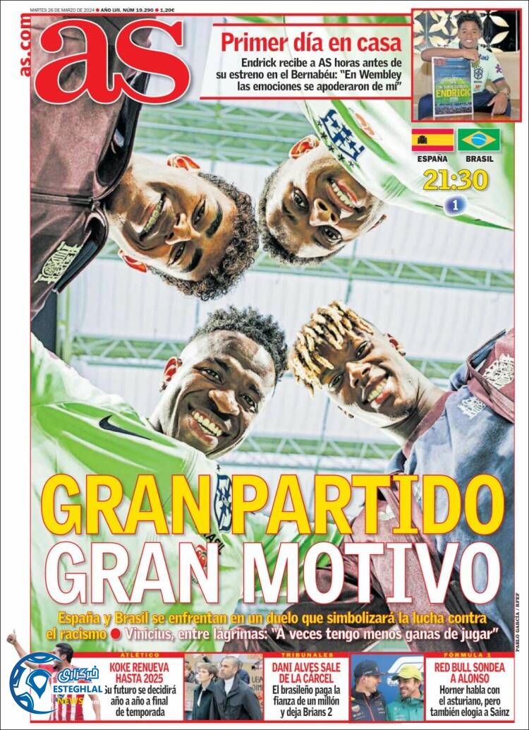 روزنامه ورزشی آ اس سه شنبه 7 فروردین 1403 