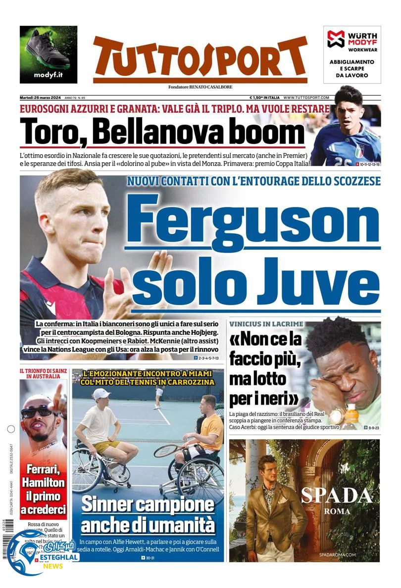 روزنامه ورزشی توتو اسپورت سه شنبه 7 فروردین 1403 