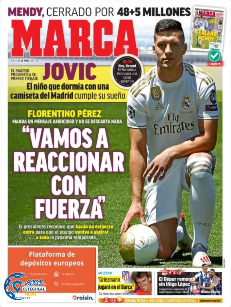 روزنامه ورزشی مارکا پنجشنبه 23 خرداد 1398