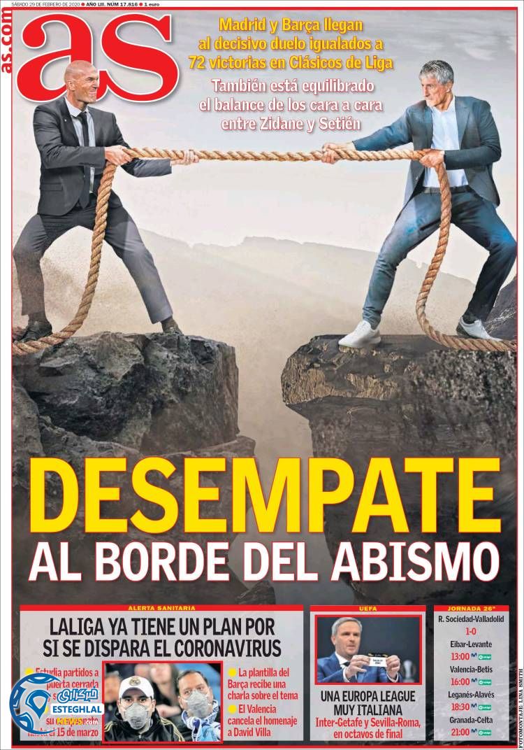 روزنامه ورزشی آاس شنبه 10 اسفند 1398