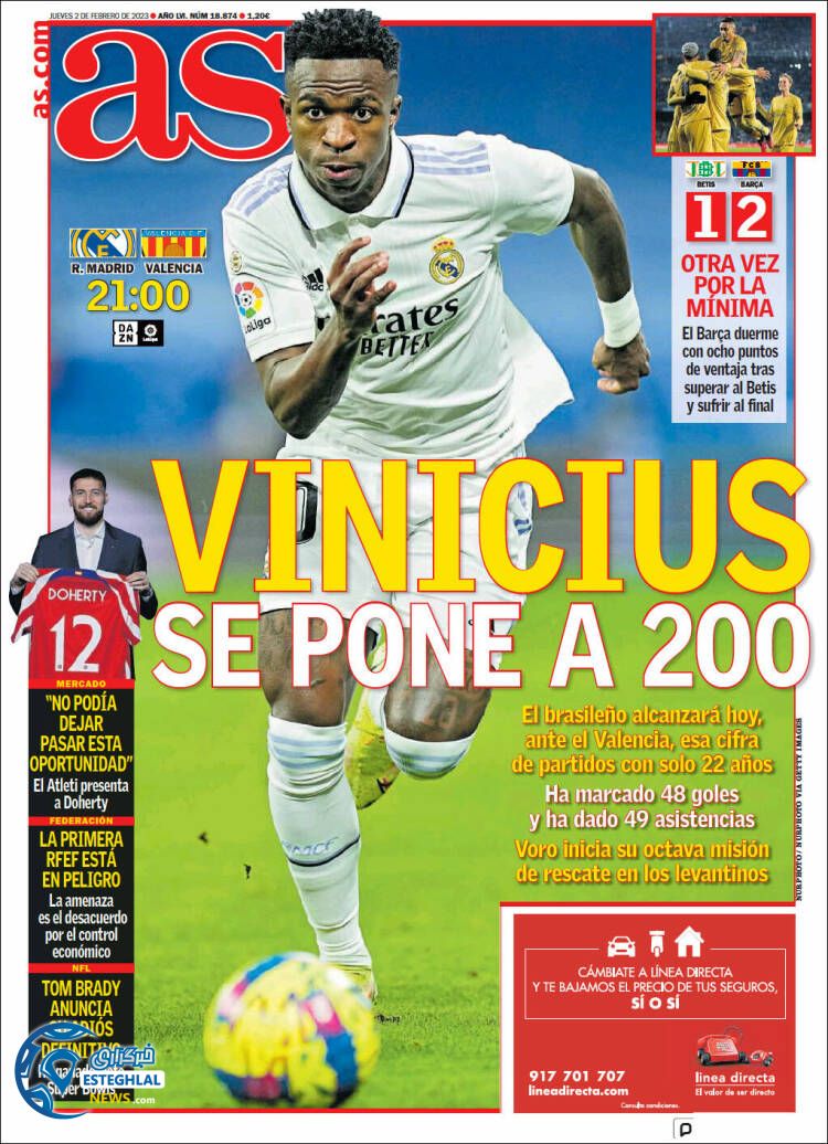 روزنامه ورزشی آ اس پنجشنبه 13 بهمن 1401 