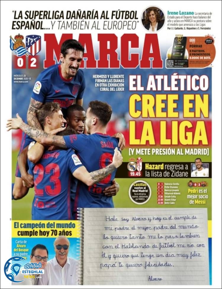 روزنامه ورزشی مارکا چهارشنبه 3 دی 1399