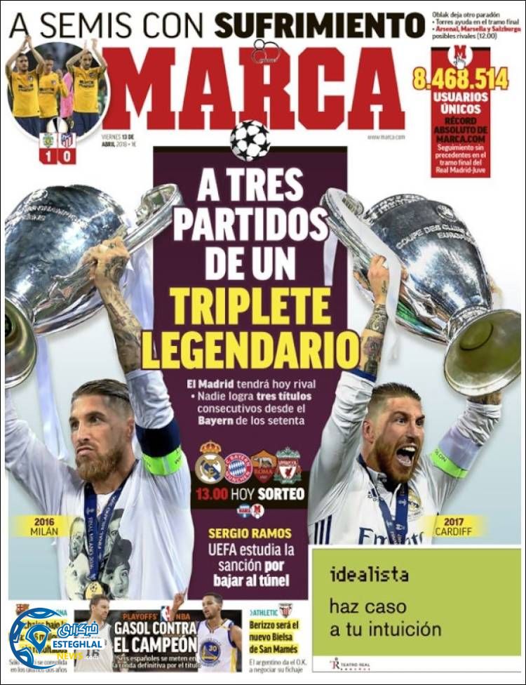 روزنامه ورزشی مارکا جمعه 24 فروردین 1397