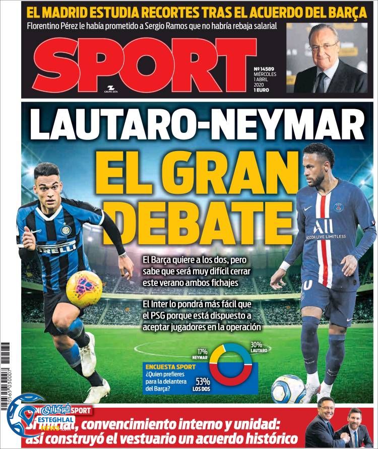 روزنامه ورزشی اسپورت چهارشنبه 13 فروردین 1399