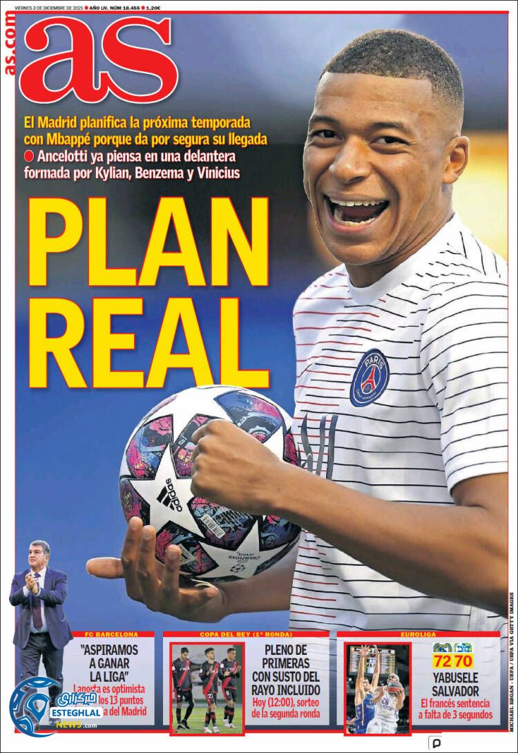 روزنامه ورزشی آ اس جمعه 12 آذر 1400