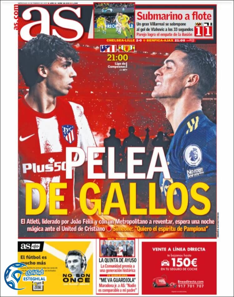 روزنامه ورزشی آ اس چهارشنبه 4 اسفند 1400