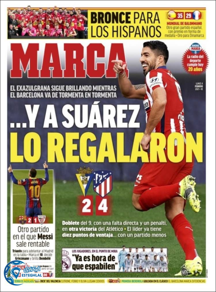 روزنامه ورزشی مارکا دوشنبه 13 بهمن 1399