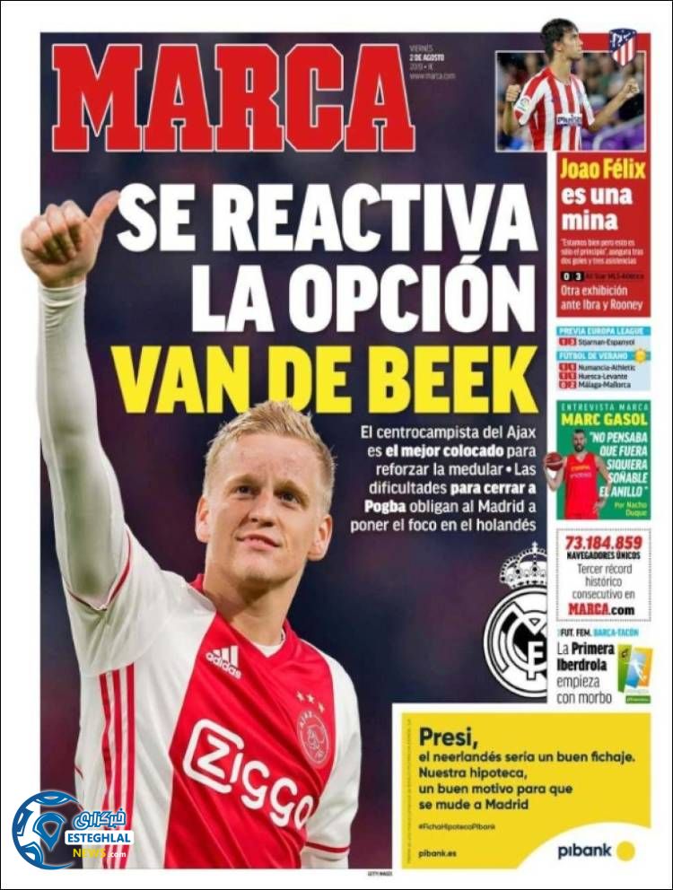 روزنامه ورزشی مارکا جمعه 11 مرداد 1398