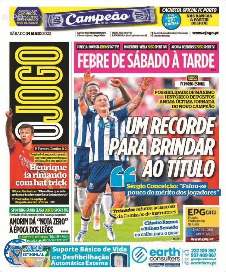 روزنامه ورزشی اوجوگو شنبه 24 اردیبهشت 1401