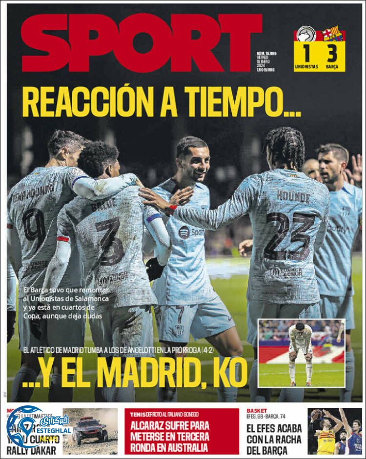 روزنامه ورزشی  اسپورت جمعه 29 دی 1402 