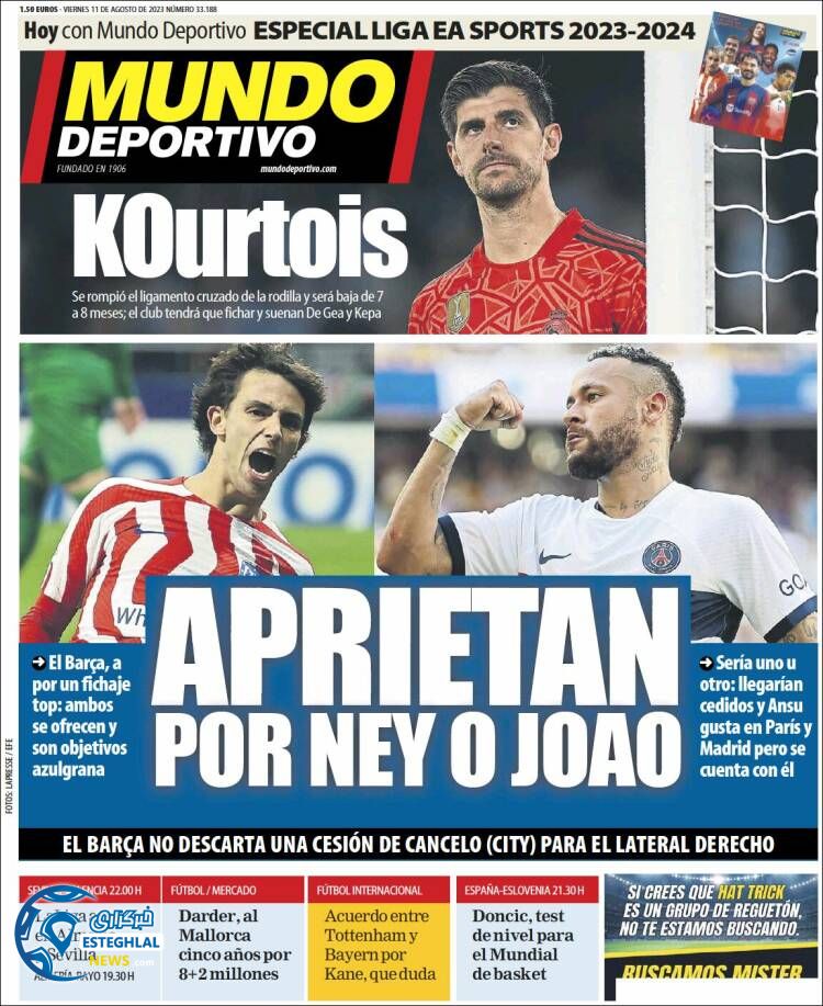 روزنامه ورزشی موندو دپورتیوو جمعه 20 مرداد 1402 