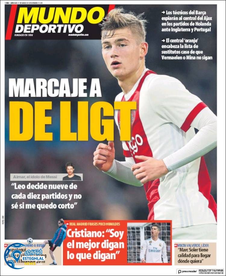 روزنامه ورزشی موندو دپورتیوو چهارشنبه 1 فروردین 1397