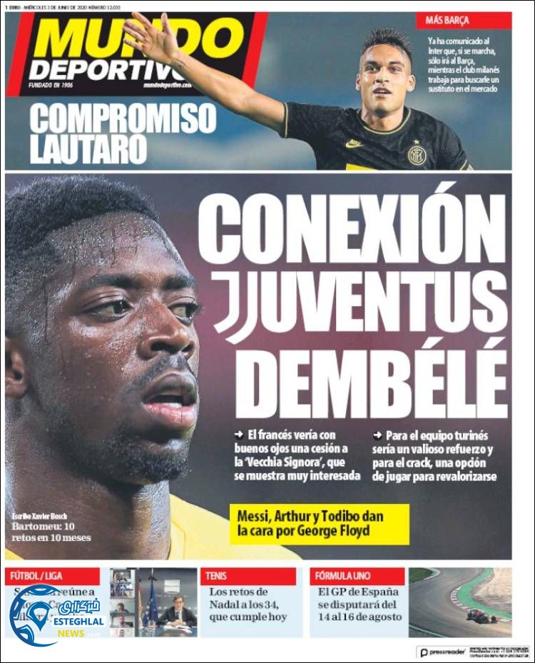 روزنامه ورزشی موندو دپورتیوو چهارشنبه 14 خرداد 1399