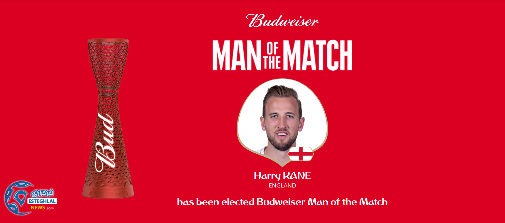 بهترین بازیکن دیدار انگلیس و پاناما