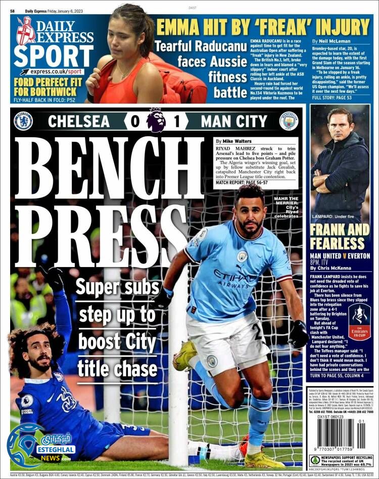 روزنامه ورزشی اکسپرس اسپورت جمعه 16 دی 1401