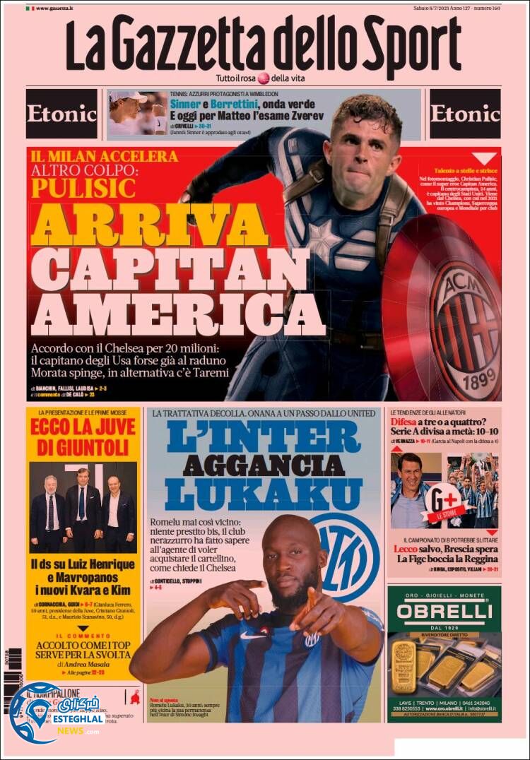 روزنامه ورزشی گاتزتا دلو اسپورت شنبه 17 تیر 1402 