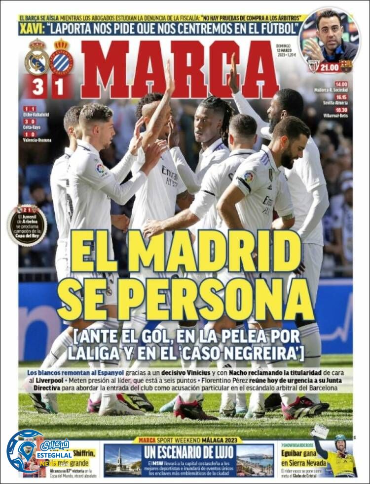 روزنامه  ورزشی مارکا یکشنبه 21 اسفند 1401 