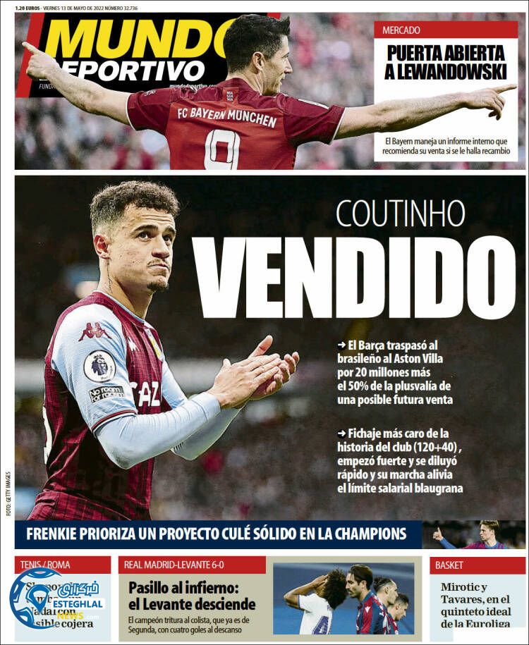 روزنامه ورزشی موندو دپورتیوو جمعه 23 اردیبهشت 1401