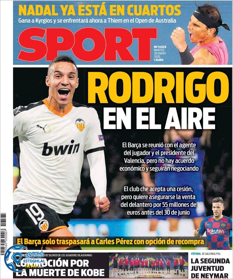 روزنامه ورزشی اسپورت سه شنبه 8 بهمن 1398