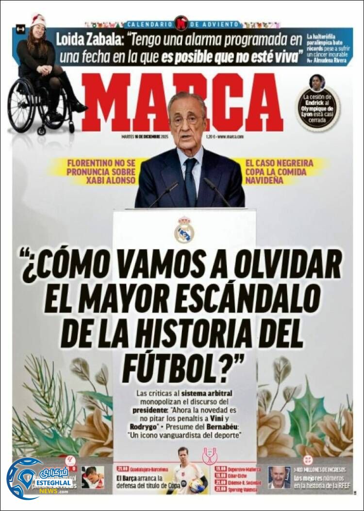 روزنامه  ورزشی مارکا سه شنبه 25 آذر 1404 