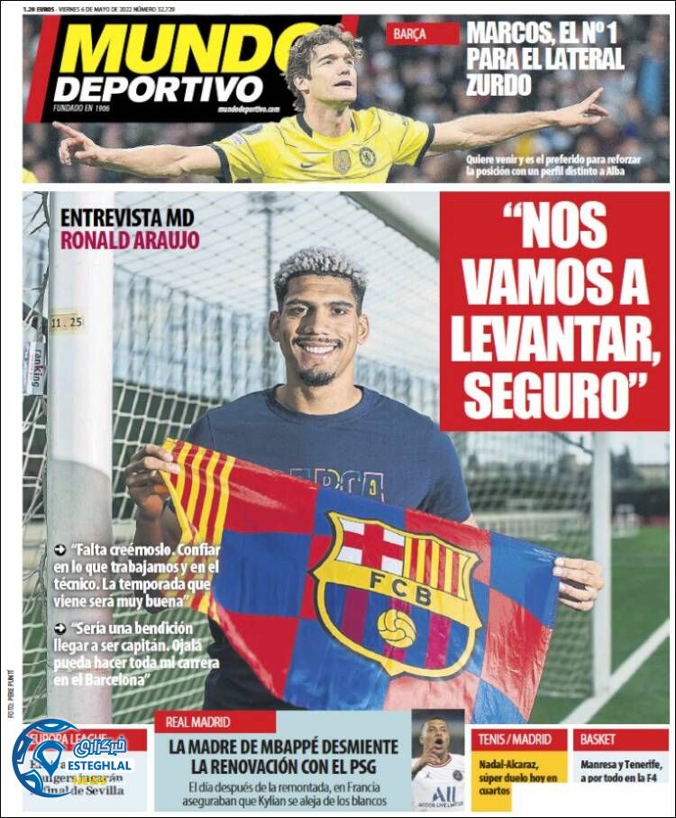 روزنامه  ورزشی موندو دپورتیوو شنبه 17 اردیبهشت 1401