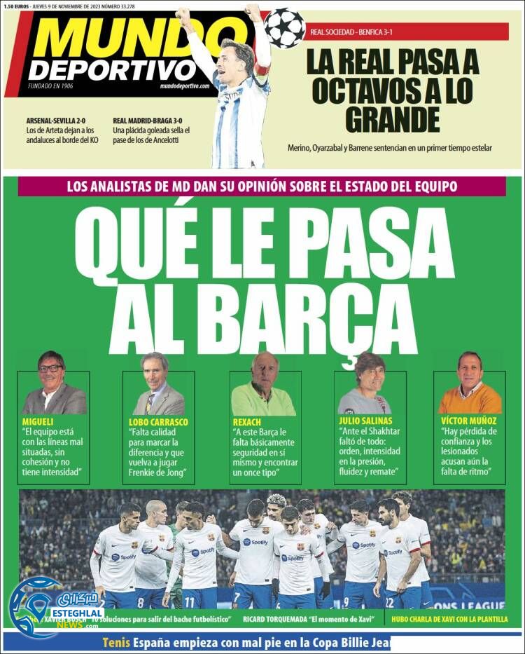 روزنامه  ورزشی موندو دپورتیوو پنجشنبه 18 آبان 1402 