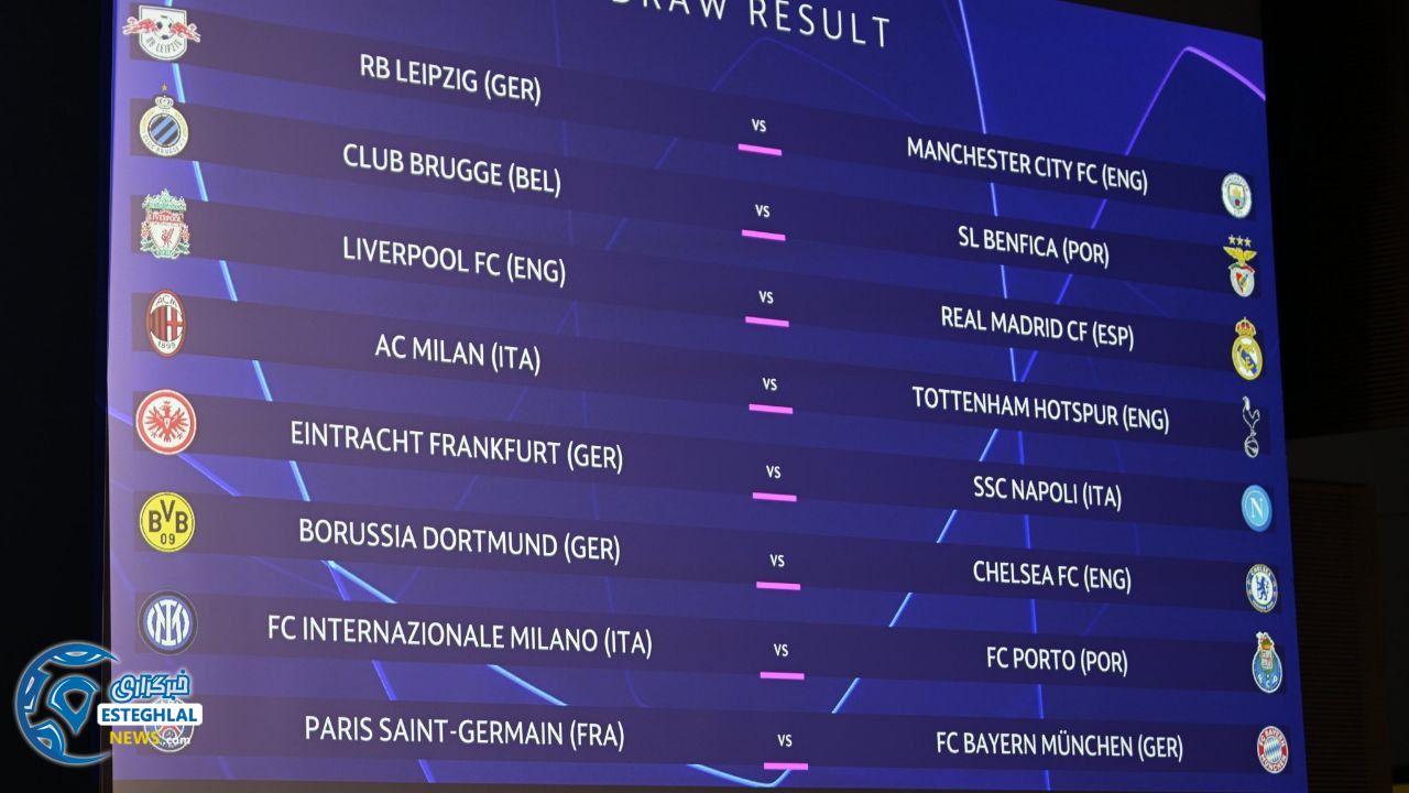 قرعه کشی مرحله 1/8 لیگ قهرمانان اروپا