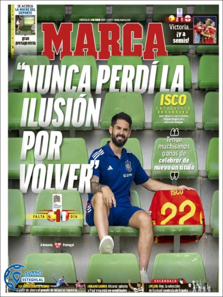 روزنامه  ورزشی مارکا چهارشنبه 14 خرداد 1404 