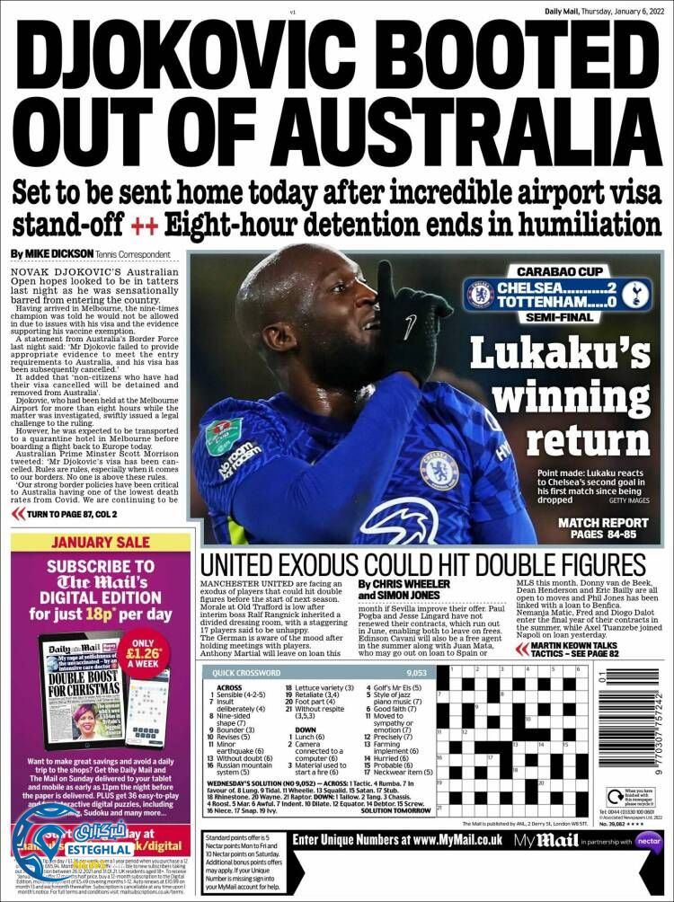 روزنامه ورزشی مایل اسپورت پنجشنبه 16 دی 1400