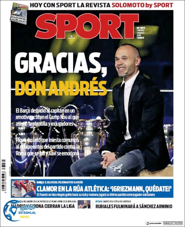 روزنامه اسپورت شنبه 29 اردیبهشت 1397 