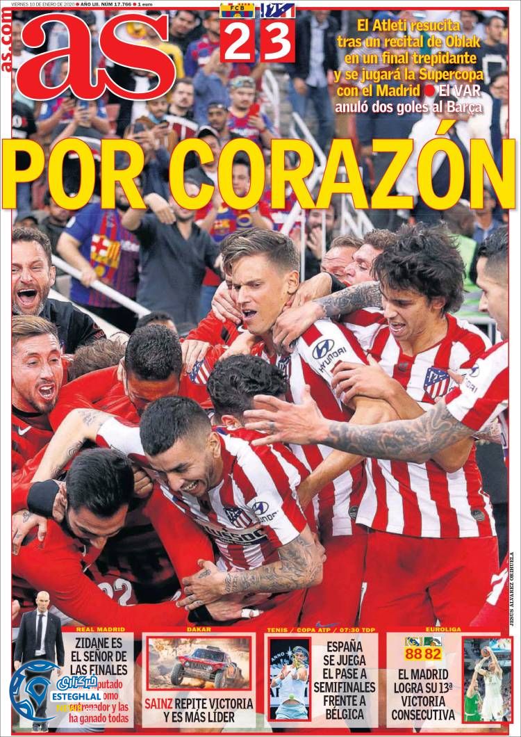 روزنامه ورزشی آاس جمعه 20 دی 1398