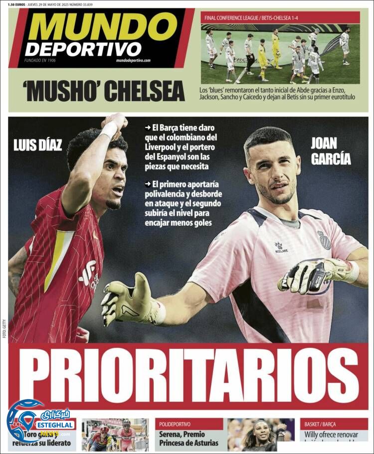 روزنامه ورزشی موندو دپورتیوو پنجشنبه 8 خرداد 1404 