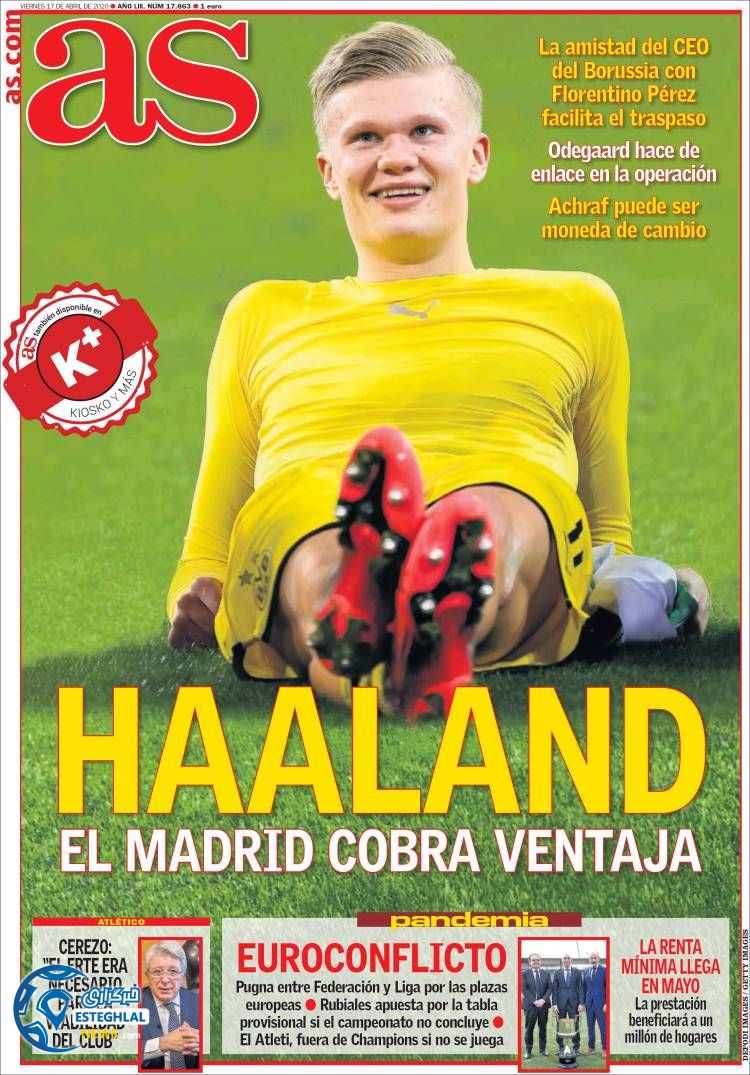 روزنامه ورزشی آاس جمعه 29 فروردین 1399