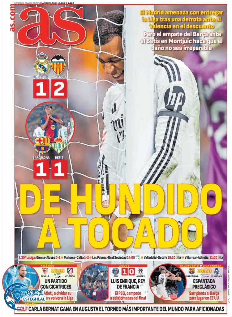 روزنامه ورزشی آ اس یکشنبه 17 فروردین 1404 