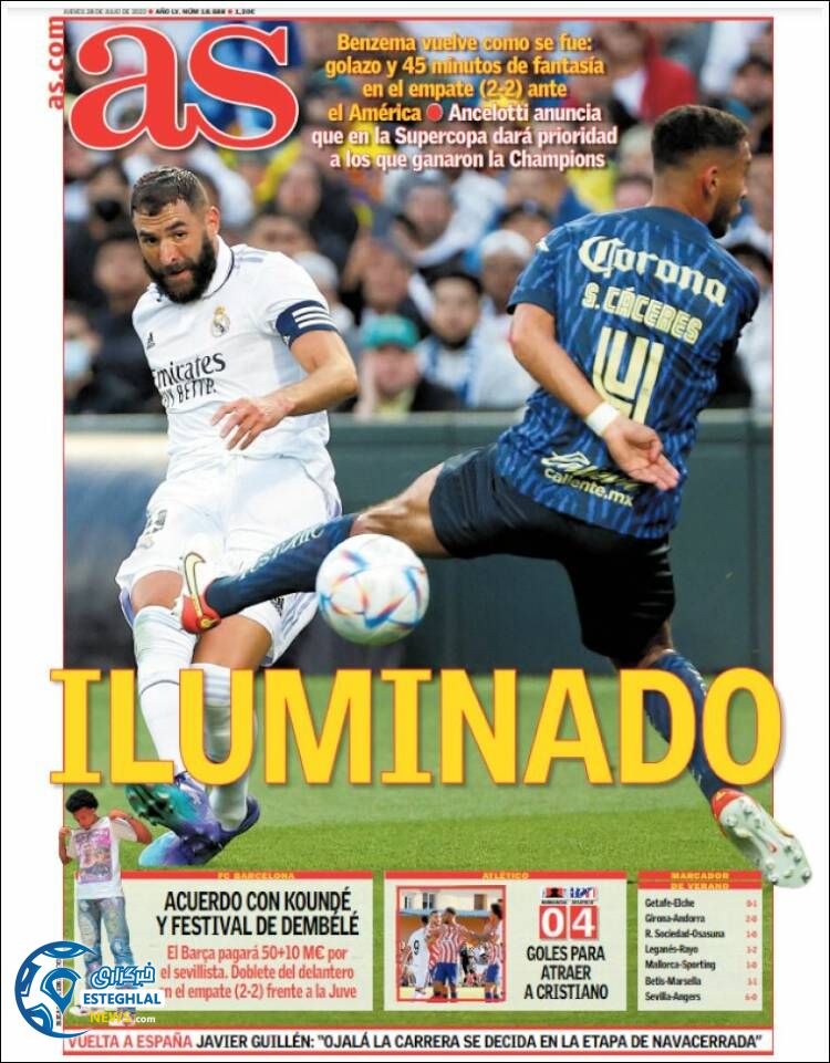 روزنامه ورزشی آ اس پنجشنبه 6 مرداد 1401