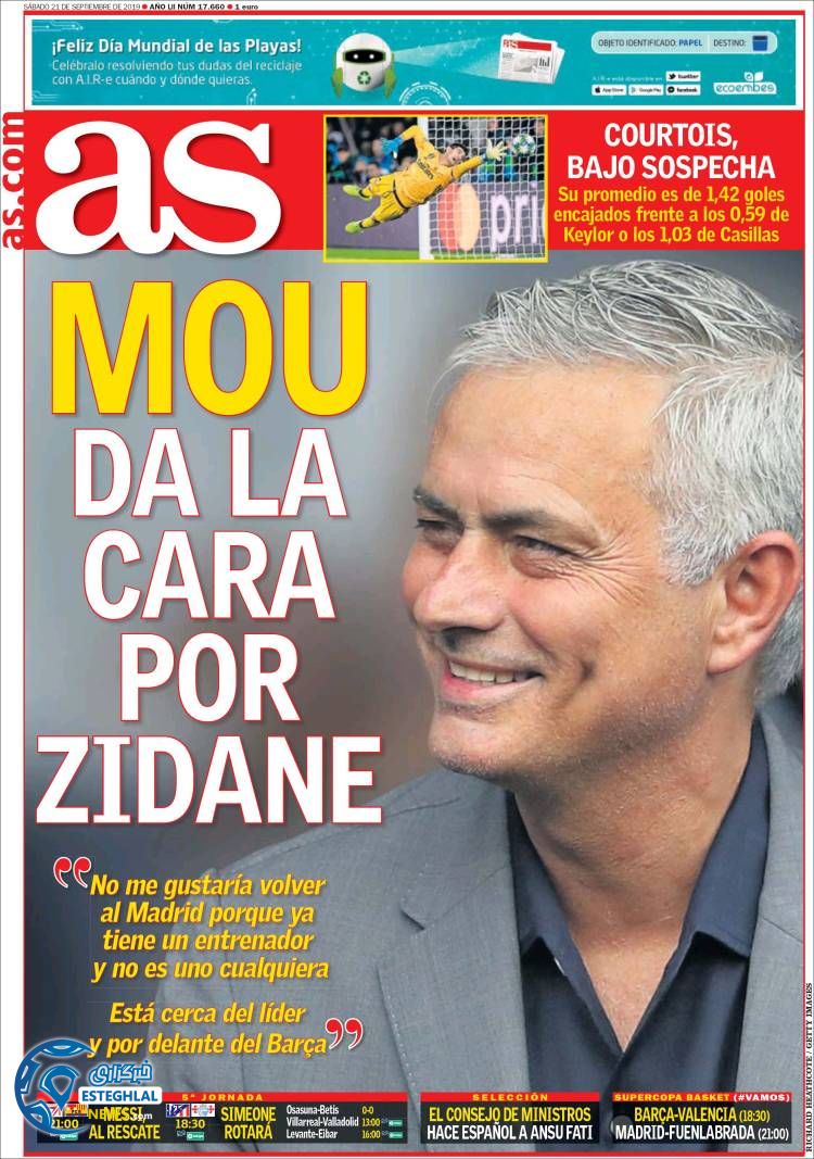 روزنامه ورزشی آاس شنبه 30 شهریور 1398