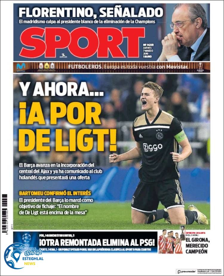 روزنامه ورزشی اسپورت پنجشنبه 16 اسفند 1397