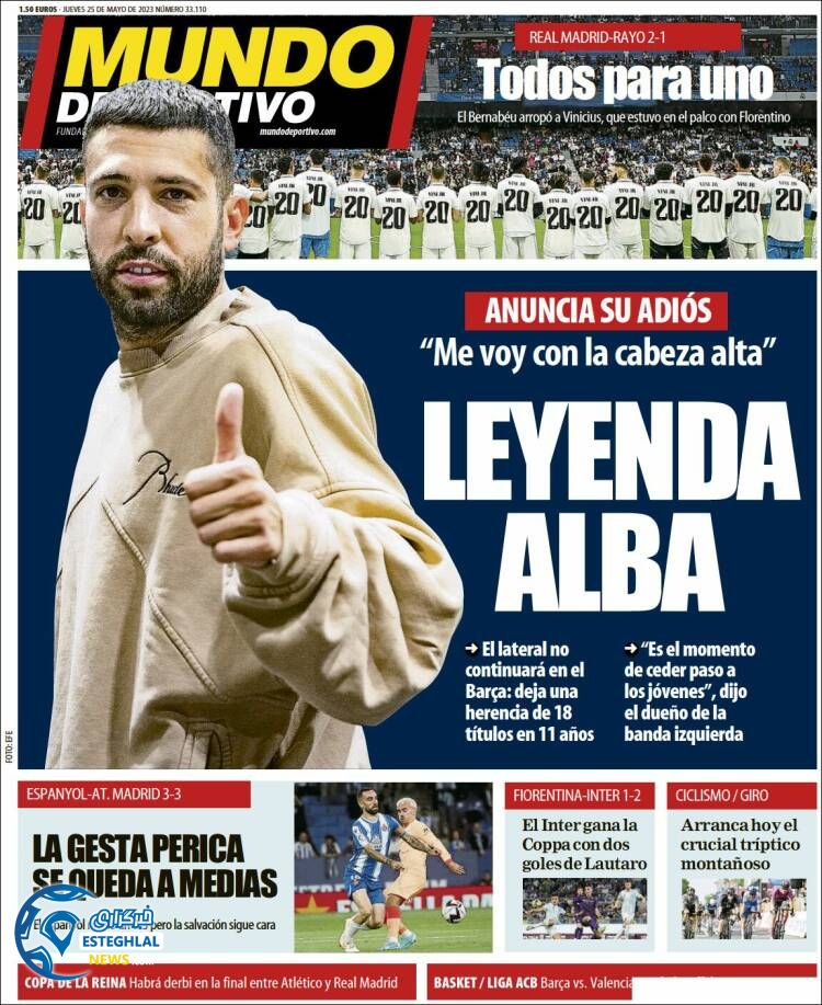 روزنامه ورزشی موندو دپورتیوو پنجشنبه 4 خرداد 1402 